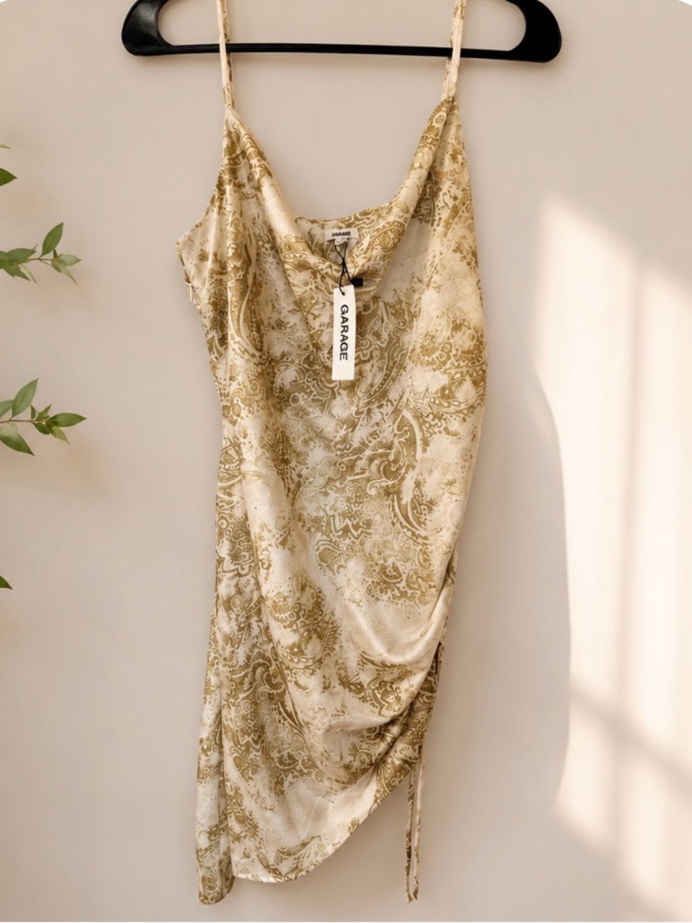 Olive Paisley Slip Dress - Picture 2 of 11